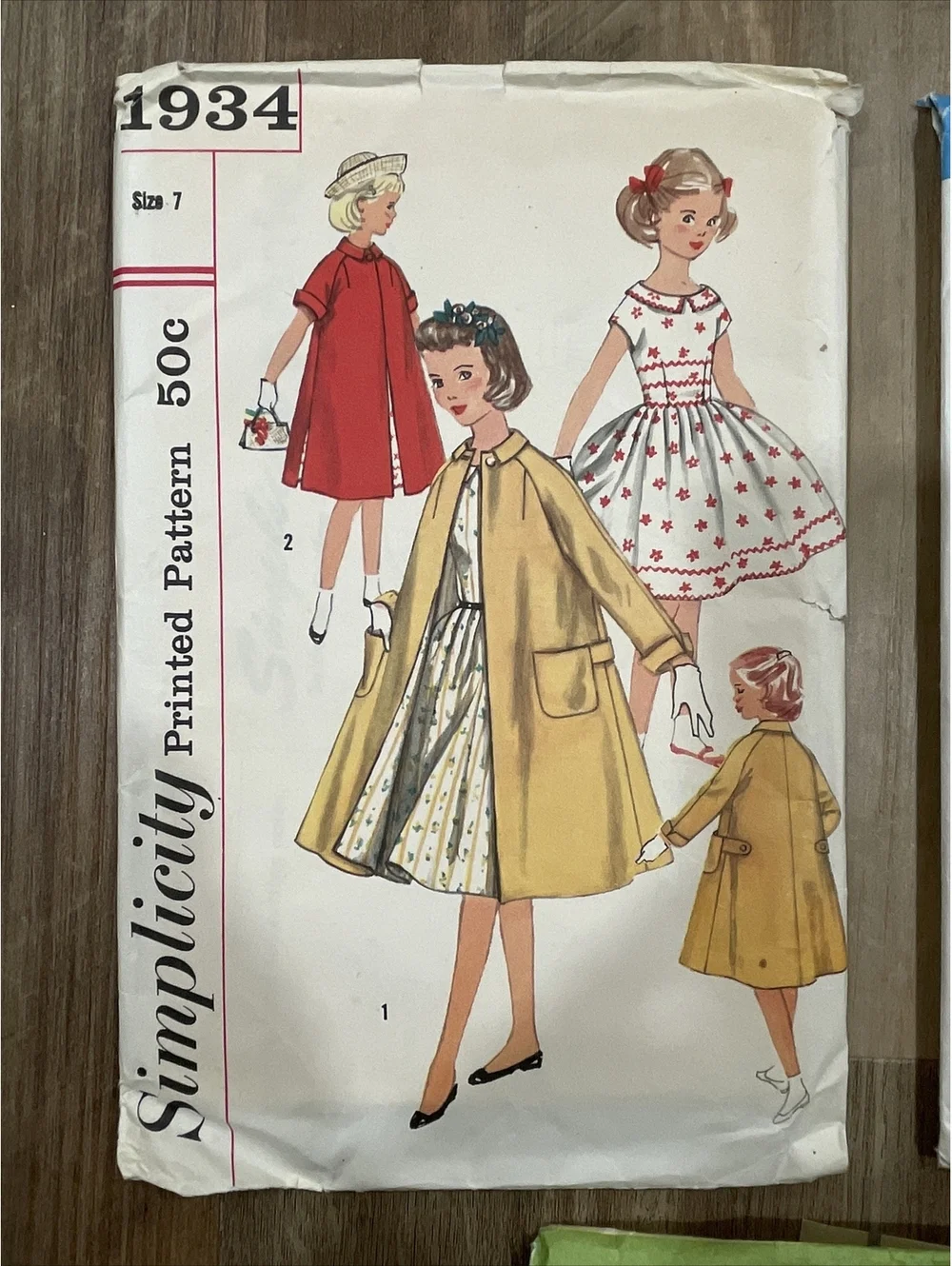 VTG Simplicity Sewing Pattern Girls' Lot Of 3: 5818, 8992, 1934;  Sizes 4, 5 & 7